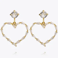 Cheap Baguette Heart Earring/Crystal Örhängen