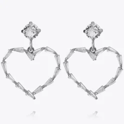 Cheap Baguette Heart Earring/Crystal Örhängen