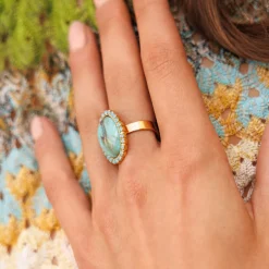 Outlet Boho Turqouise Ring/Turquoise Matt Ringar