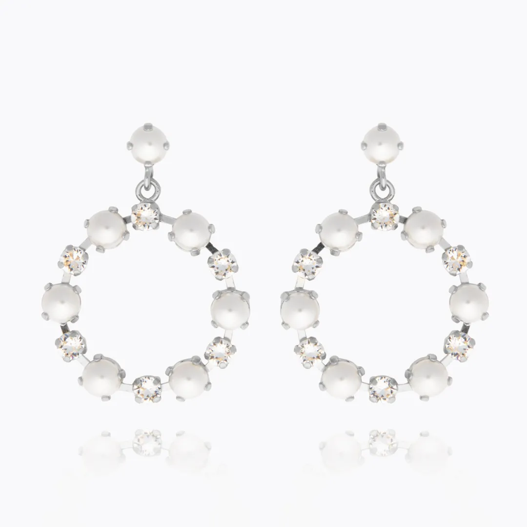 Flash Sale Eternity Pearl Earrings/Pearl + Crystal Örhängen