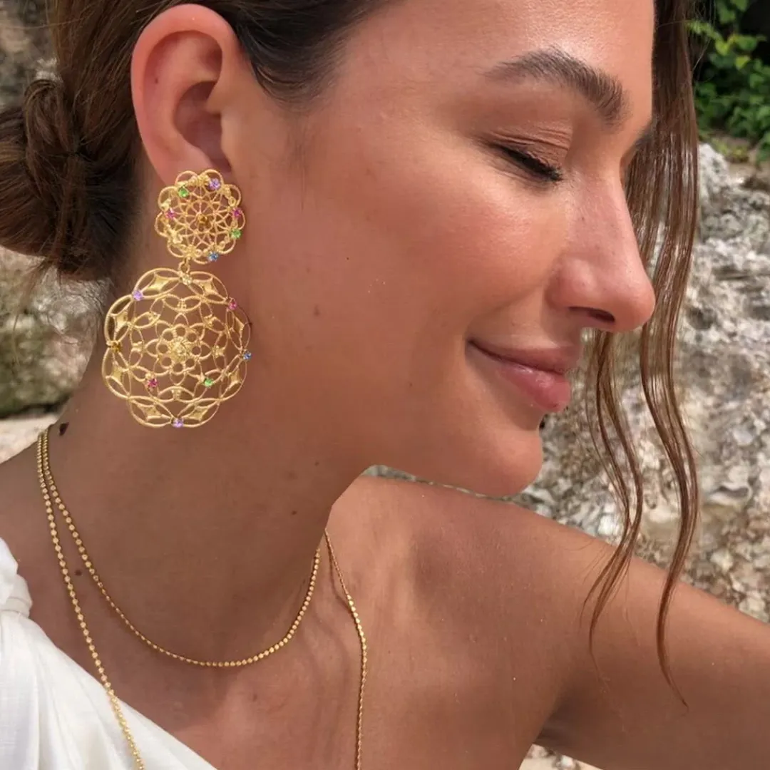 Online Gardenia Earrings/Rainbow Combo Örhängen