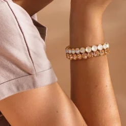 Shop Gia Stud Bracelet/Light Peach Armband