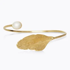 Cheap Golden Leaf Bracelet/Pearl Armband