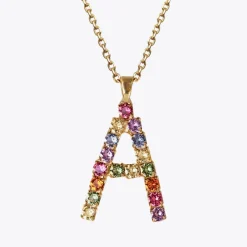 Clearance Letter Necklace A/Rainbow Combo Halsband