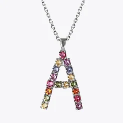 Clearance Letter Necklace A/Rainbow Combo Halsband