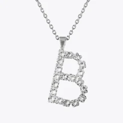 Best Letter Necklace B/Crystal Halsband