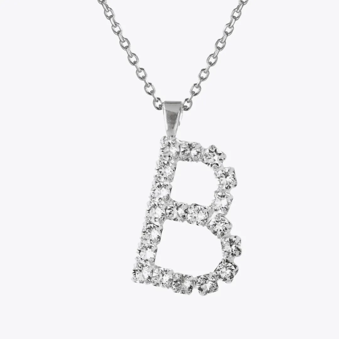 Best Letter Necklace B/Crystal Halsband