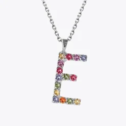 Online Letter Necklace E/Rainbow Combo Halsband