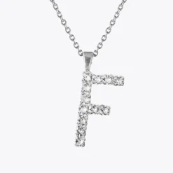 New Letter Necklace F/Crystal Halsband