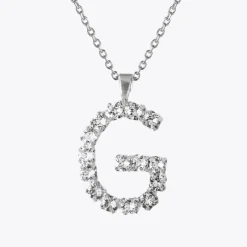 Clearance Letter Necklace G/Crystal Halsband