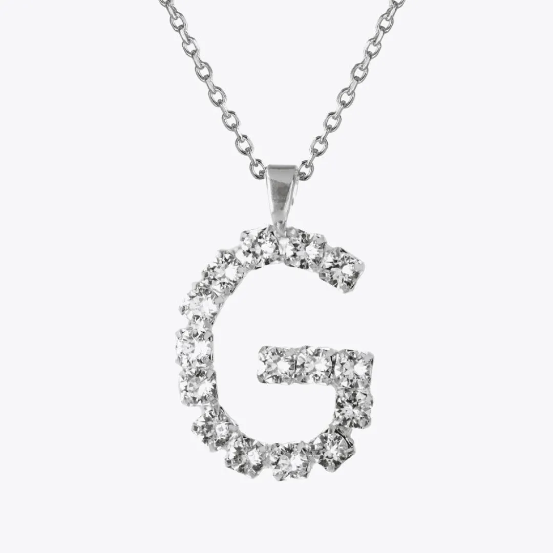 Clearance Letter Necklace G/Crystal Halsband