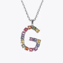 Fashion Letter Necklace G/Rainbow Combo Halsband