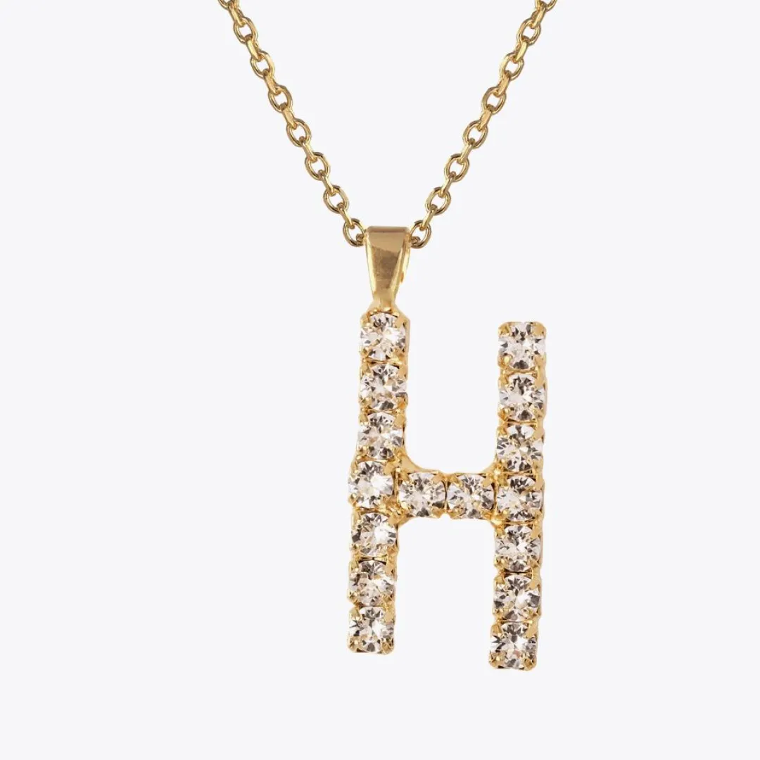 Best Letter Necklace H/Crystal Halsband