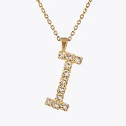 Fashion Letter Necklace I/Crystal Halsband