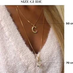 Discount Letter Necklace I/Rainbow Combo Halsband