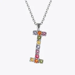 Discount Letter Necklace I/Rainbow Combo Halsband