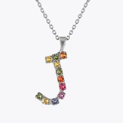 Discount Letter Necklace J/Rainbow Combo Halsband