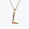 Cheap Letter Necklace L/Rainbow Combo Halsband