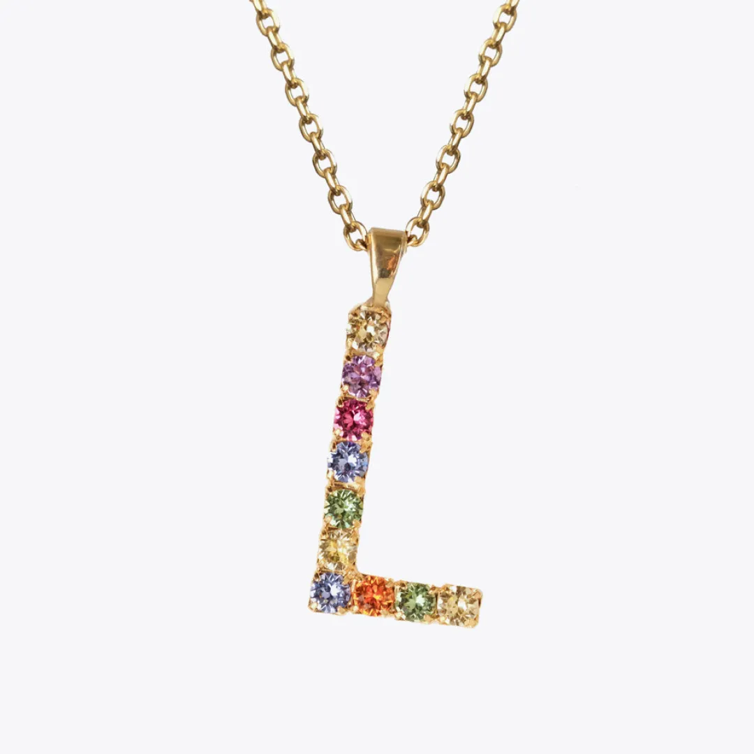 Cheap Letter Necklace L/Rainbow Combo Halsband