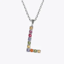 Cheap Letter Necklace L/Rainbow Combo Halsband