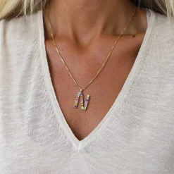 Flash Sale Letter Necklace N/Rainbow Combo Halsband
