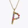 Discount Letter Necklace P/Rainbow Combo Halsband