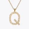 Clearance Letter Necklace Q/Crystal Halsband