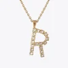 Outlet Letter Necklace R/Crystal Halsband