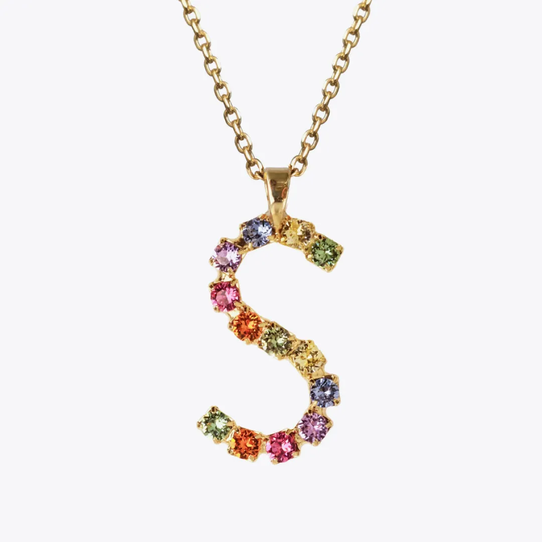 Online Letter Necklace S/Rainbow Combo Halsband