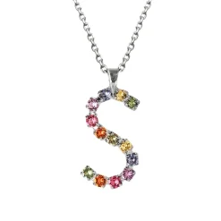 Online Letter Necklace S/Rainbow Combo Halsband