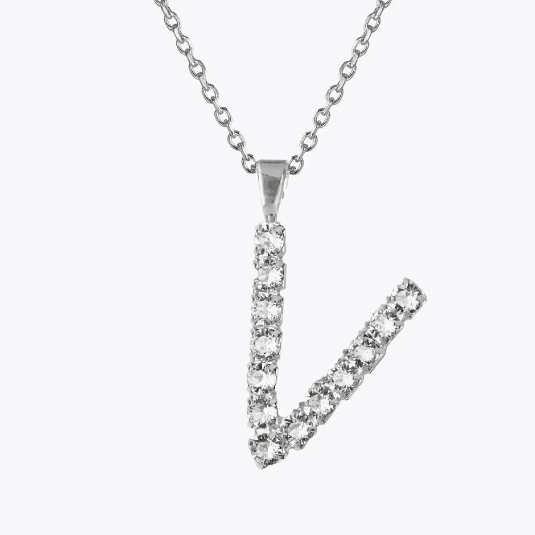 Cheap Letter Necklace V/Crystal Halsband