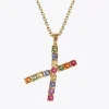 Flash Sale Letter Necklace X/Rainbow Combo Halsband