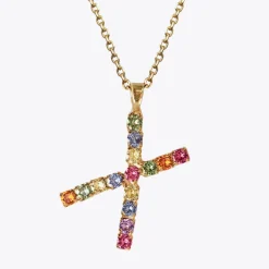 Flash Sale Letter Necklace X/Rainbow Combo Halsband