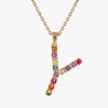 Best Sale Letter Necklace Y/Rainbow Combo Halsband