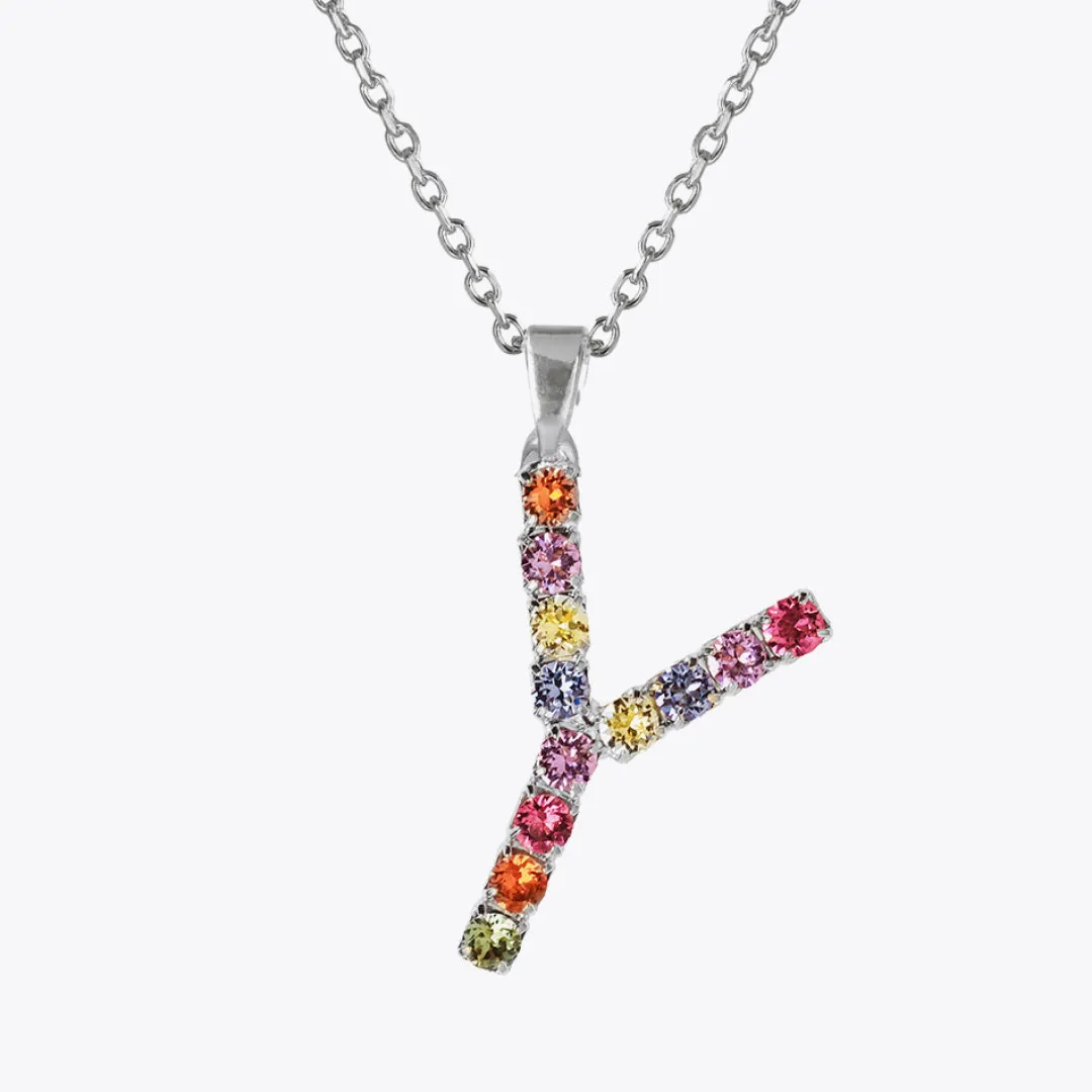 Best Sale Letter Necklace Y/Rainbow Combo Halsband