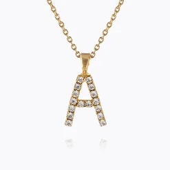 Hot Mini Letter Necklace A/Crystal Halsband
