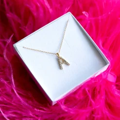 Hot Mini Letter Necklace A/Crystal Halsband