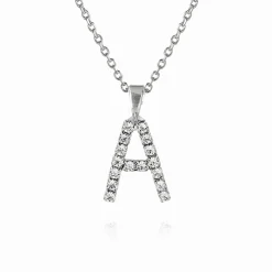 Hot Mini Letter Necklace A/Crystal Halsband