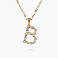 Flash Sale Mini Letter Necklace B/Crystal Halsband