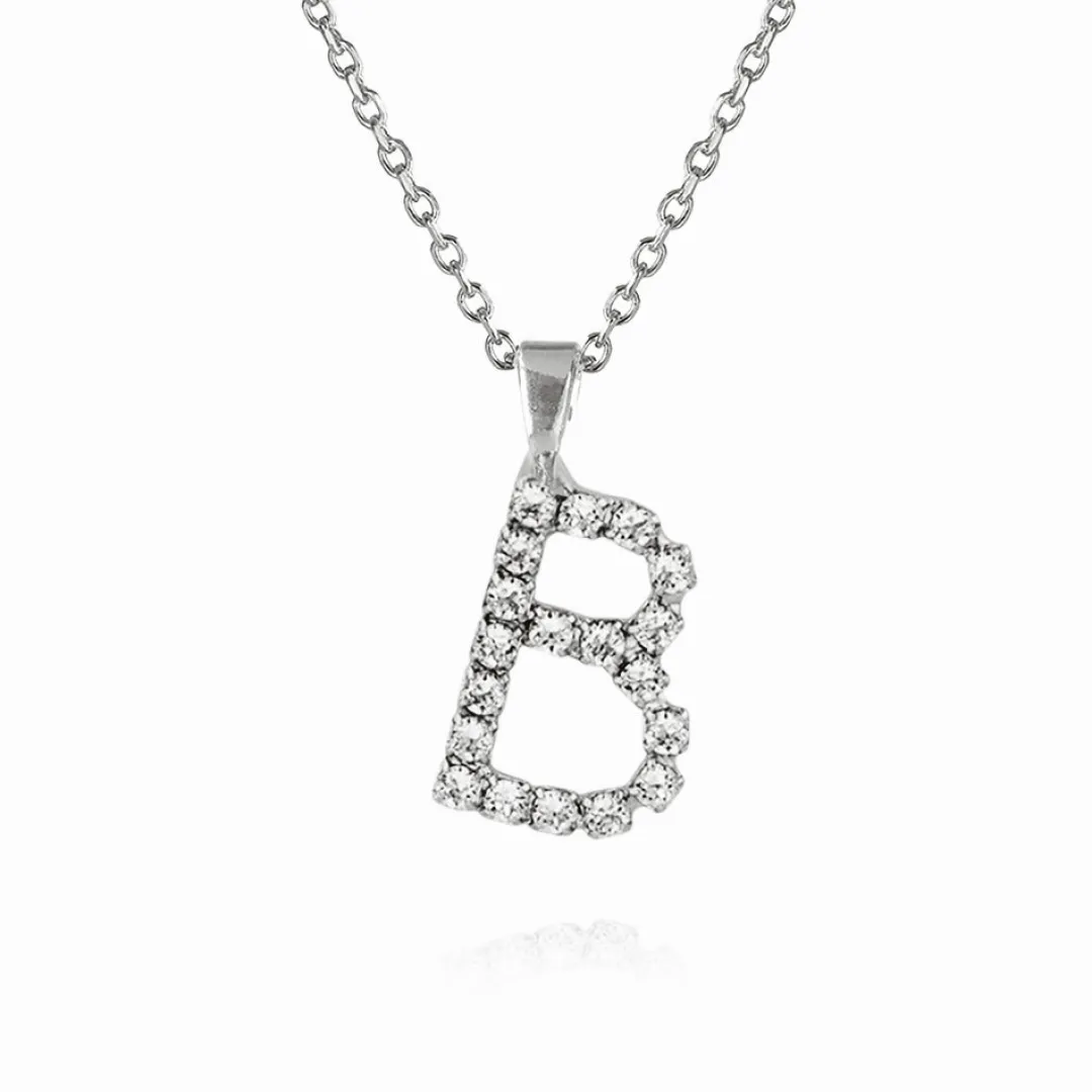 Flash Sale Mini Letter Necklace B/Crystal Halsband