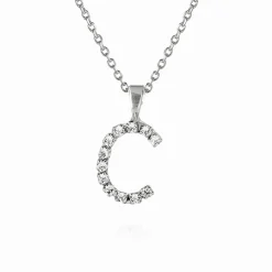 Flash Sale Mini Letter Necklace C/Crystal Halsband