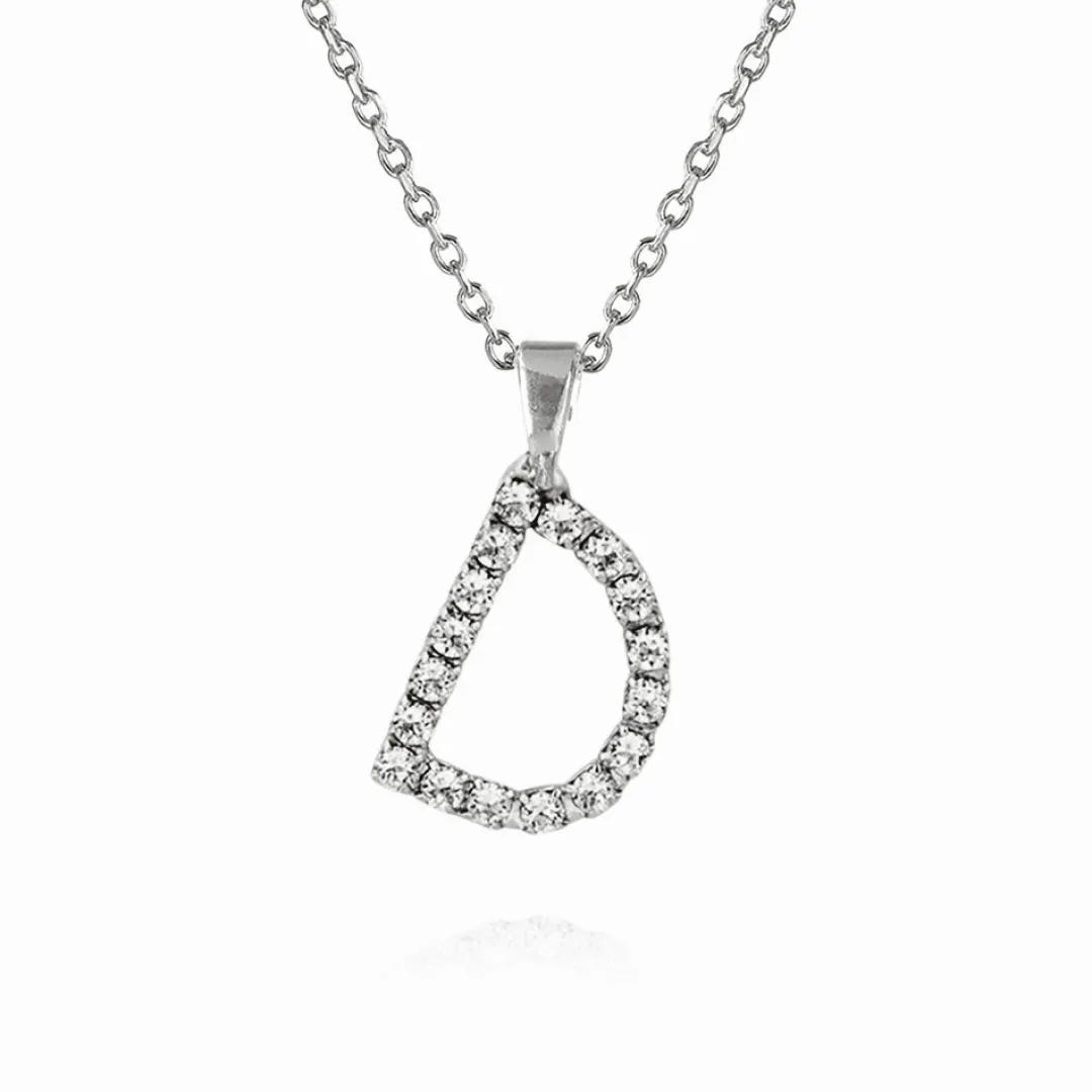Discount Mini Letter Necklace D/Crystal Halsband