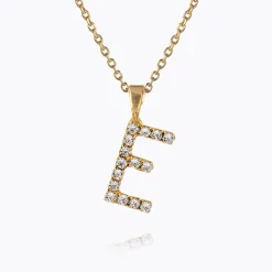 Flash Sale Mini Letter Necklace E/Crystal Halsband