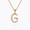 Fashion Mini Letter Necklace G/Crystal Halsband