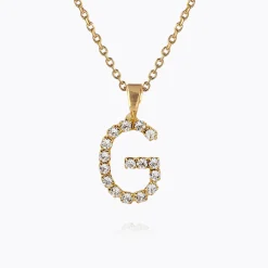 Fashion Mini Letter Necklace G/Crystal Halsband