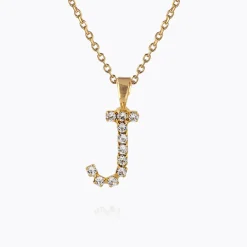 Online Mini Letter Necklace J/Crystal Halsband