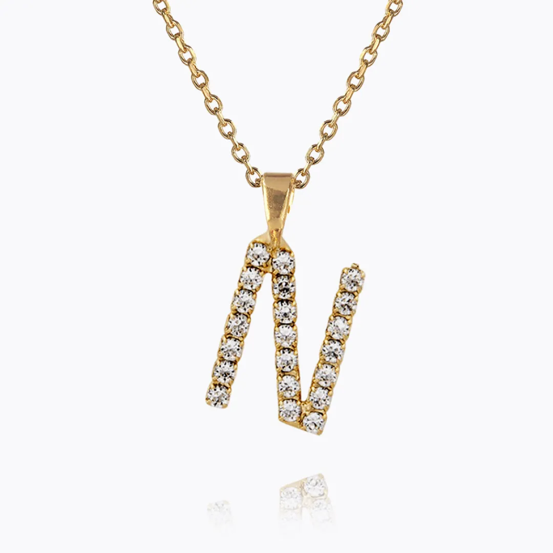 Online Mini Letter Necklace N/Crystal Halsband
