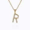 Outlet Mini Letter Necklace R/Crystal Halsband