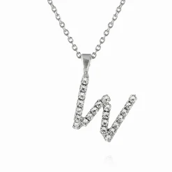 Best Mini Letter Necklace W/Crystal Halsband