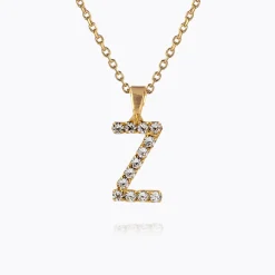 New Mini Letter Necklace Z/Crystal Halsband